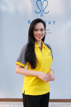 Đồng phục nhân viên cổ trụ vàng