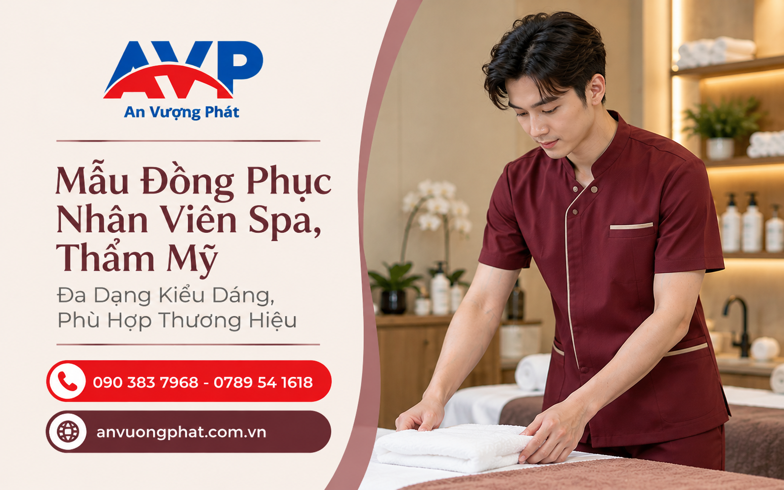 Mẫu đồng phục Spa dành cho nam với màu sắc trang nhã và thiết kế thuận tiện khi làm việc